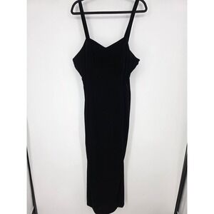 Poly USA Black Velvet Spaghetti Strap Maxi ‎ Evening Formal Dress Size 3XL